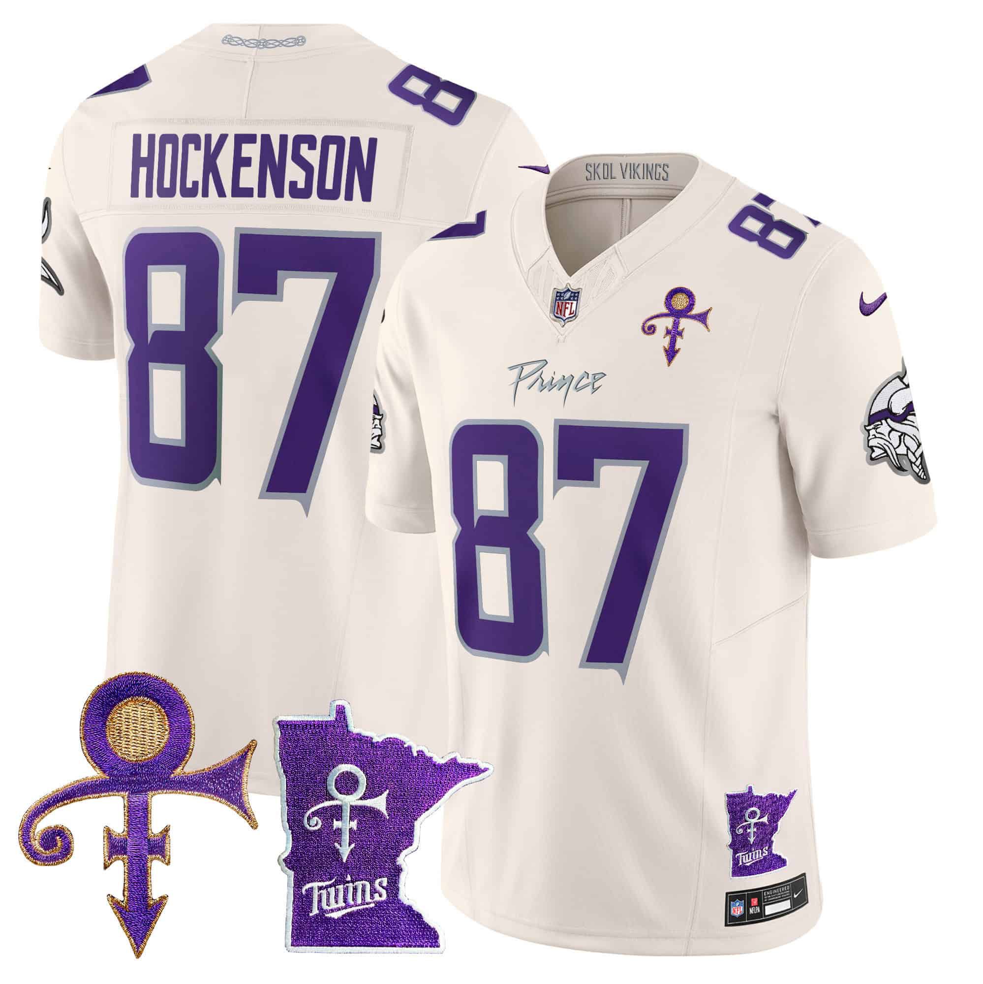 Men Minnesota Vikings #87 Hockenson Cream 2024 Nike Prince Vapor Limited NFL Jersey->indianapolis colts->NFL Jersey